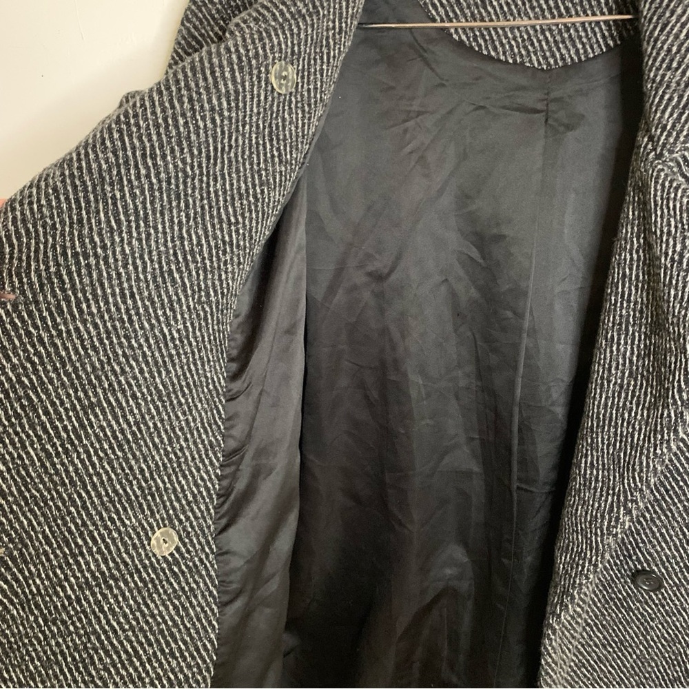 Urban Outfitters Silence + Noise Wool Blend Herring-bone Textured Peacoat Coat - Picture 8 of 9